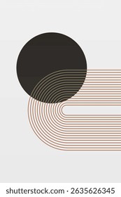 Contemporary bohemian wall art featuring bold geometric shapes and clean line patterns in muted tones