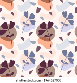 Contemporary boho Plant seamless pattern background for design  wallpaper, wrapping paper, scrapbooking etc.