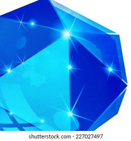 Contemporary bright background with dot textured dimensional distorted object.