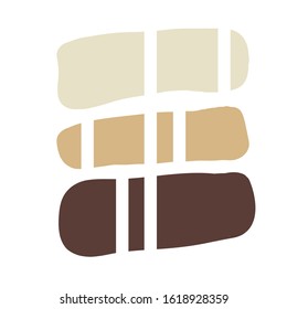 Contemporary brown naive spots. Simple modern pastel geometric forms on white background. Modern Hand drawn vector illustration. Stylish minimal pattern
