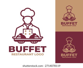 Un logotipo de comedor buffet contemporáneo ideal para salas de comida modernas y marcas de restaurantes urbanos.