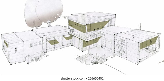 Contemporary building doodles