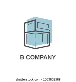 Contemporary building logotype. Vector image.