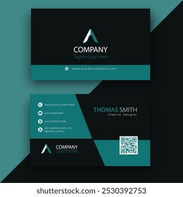 Contemporary business card design in blue and white. abstract creative flat design vector - Vector. a stylish, contemporary business and name 