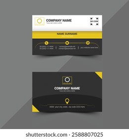 Contemporary business card design, innovative clean corporate double-sided template, personal contact card, vector graphic, sleek professional identity card, minimal and modern layout