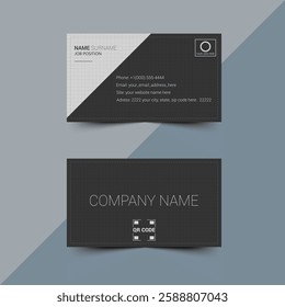 Contemporary business card design, innovative clean corporate double-sided template, personal contact card, vector graphic, sleek professional identity card, minimal and modern layout