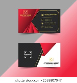Contemporary business card design, innovative clean corporate double-sided template, personal contact card, vector graphic, sleek professional identity card, minimal and modern layout