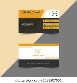 Contemporary business card design, innovative clean corporate double-sided template, personal contact card, vector graphic, sleek professional identity card, minimal and modern layout