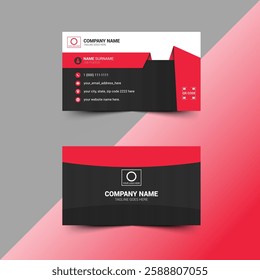 Contemporary business card design, innovative clean corporate double-sided template, personal contact card, vector graphic, sleek professional identity card, minimal and modern layout