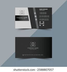 Contemporary business card design, innovative clean corporate double-sided template, personal contact card, vector graphic, sleek professional identity card, minimal and modern layout