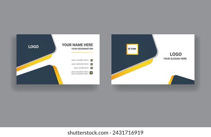 contemporary business cards with the company logo. Template for a vector business card. Visitor's card for both personal and 