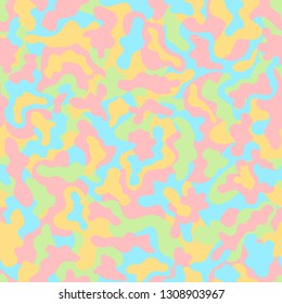 Contemporary camouflage pattern. Seamless pattern in modern color palette. It be perfect for stationery, apparel, fabric, wallpaper and more.