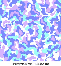 Contemporary camouflage pattern. Seamless pattern in modern color palette. It be perfect for stationery, apparel, fabric, wallpaper and more.