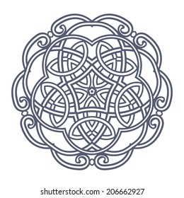 Contemporary celtic knot doily round lace floral pattern card, circle, mandala, amulet 