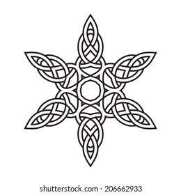 Contemporary celtic knot doily round lace floral pattern card, circle, mandala, amulet 