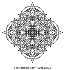 Contemporary celtic knot doily round lace floral pattern card, circle, mandala, amulet 