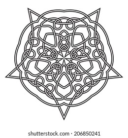 Tarjeta de estampado floral de encaje redondeado, circular, mandala, amuleto 