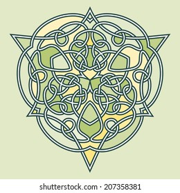 Contemporary celtic knot doily round lace floral pattern card, circle, mandala, amulet 