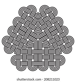 Contemporary celtic knot doily round lace floral pattern card, circle, mandala, amulet 