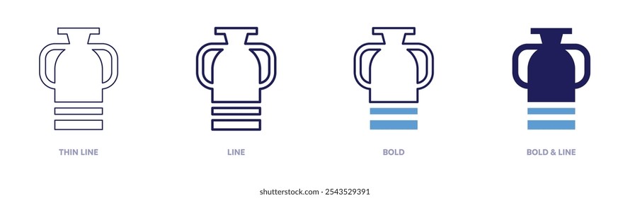 Contemporary ceramics icon in 4 different styles. Thin Line, Line, Bold, and Bold Line. Duotone style. Editable stroke.