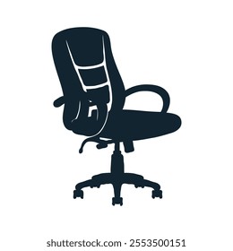 Contemporary Chair Silhouette Vector Illustration on White