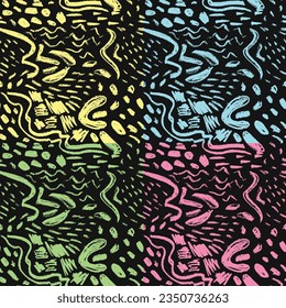 Contemporary Chalk Colorful Seamless Pattern