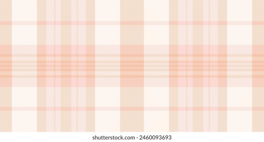 Contemporary check background texture, graceful pattern fabric textile. Celtic seamless vector tartan plaid in sea shell and orange color.