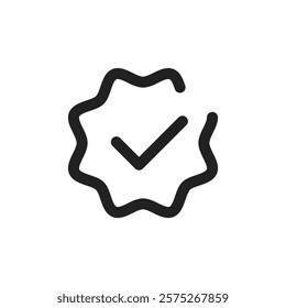 A contemporary checkmark icon representing a sense of approval and verification, ideally suited for numerous design projects and applications across various industries and creative contexts