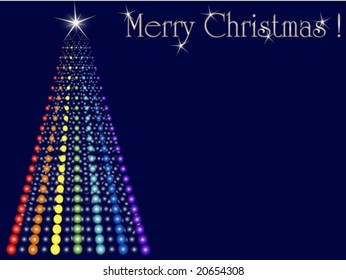 Contemporary Christmas tree card. vector