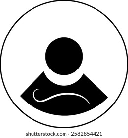 Contemporary circular design feauturing bold black shapes 