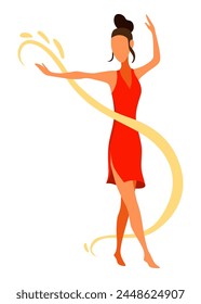 Contemporary and classical dancing. Dancer character design. Flat vector illustration. Modern dance style. Hip-hop, break, ballet