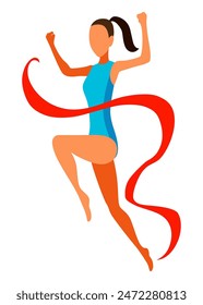 Contemporary and classical dancing. Dancer character design. Flat vector illustration. Modern dance style. Hip-hop, break, ballet