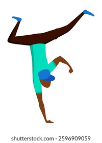 Contemporary and classical dancing. Dancer character design. Flat vector illustration. Modern dance style. Hip-hop, break, ballet