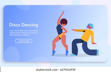 Contemporary and classical dancing set. Dancer character design. Flat vector illustration. Modern dance styles. Hip-hop, break, ballet, house, jazz, funk, popping