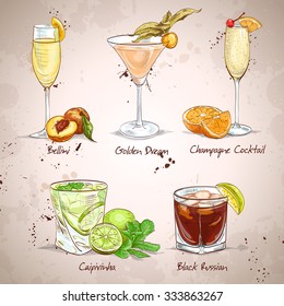 Contemporary Classics Coctail Set, excellent vector illustration, EPS 10