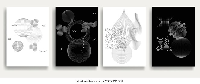 Contemporary composition .Modern minimal posters .Linear  design . Trendy background . Vector illustration