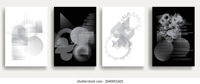Contemporary composition .Modern minimal posters .Linear  design . Trendy background . Vector illustration