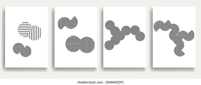 Contemporary composition .Modern minimal posters .Linear  design . Trendy background . Vector illustration