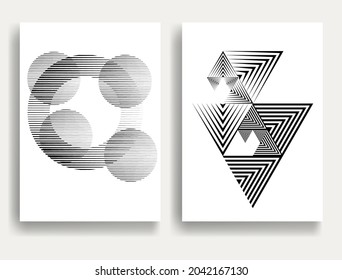 Contemporary composition .Modern minimal posters .Linear  design . Trendy background . Vector illustration