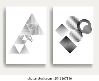 Contemporary composition .Modern minimal posters .Linear  design . Trendy background . Vector illustration