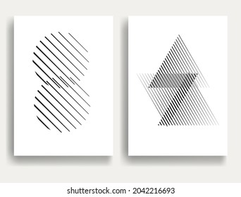 Contemporary composition .Modern minimal posters .Linear  design . Trendy background . Vector illustration