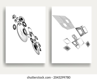 Contemporary composition .Modern minimal posters .Linear  design . Trendy background . Vector illustration