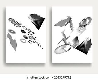 Contemporary composition .Modern minimal posters .Linear  design . Trendy background . Vector illustration