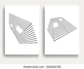 Contemporary composition .Modern minimal posters .Linear  design . Trendy background . Vector illustration