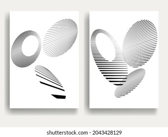 Contemporary composition .Modern minimal posters .Linear  design . Trendy background . Vector illustration