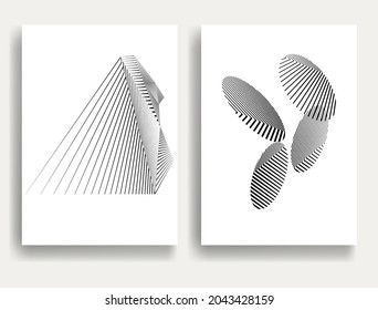 Contemporary composition .Modern minimal posters .Linear  design . Trendy background . Vector illustration