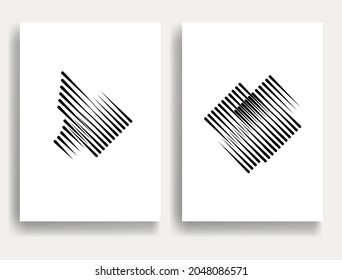 Contemporary composition .Modern minimal posters .Linear  design . Speed lines .Trendy background . Vector illustration