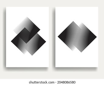 Contemporary composition .Modern minimal posters .Linear  design . Speed lines .Trendy background . Vector illustration