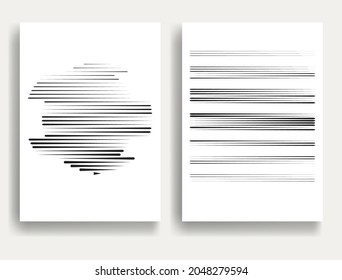 Contemporary composition .Modern minimal posters .Linear  design . Speed lines .Trendy background . Vector illustration