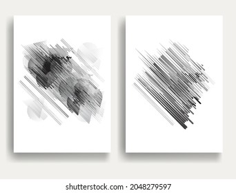 Contemporary composition .Modern minimal posters .Linear  design . Speed lines .Trendy background . Vector illustration